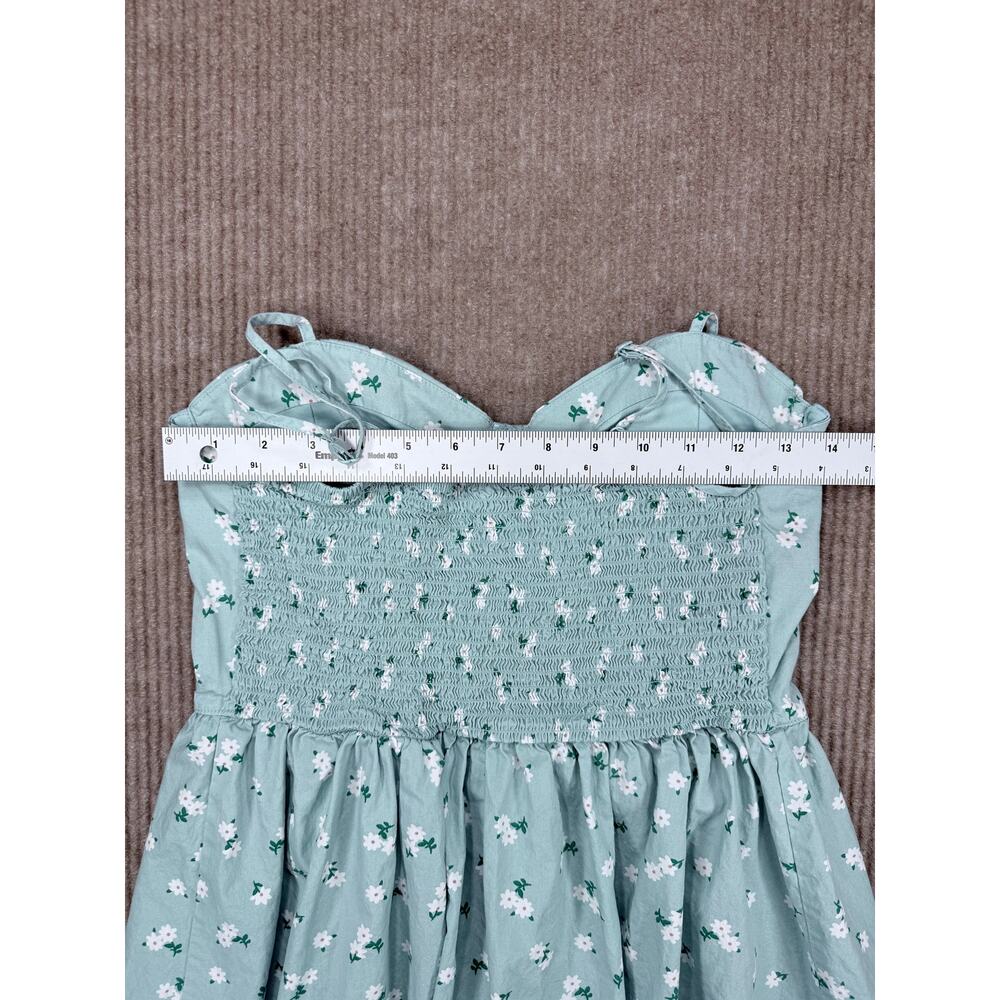 🎉Host Pick🎉 No Boundaries Sage Green Ditsy Floral Smocked Dress L 11-13 - Picture 7 of 8